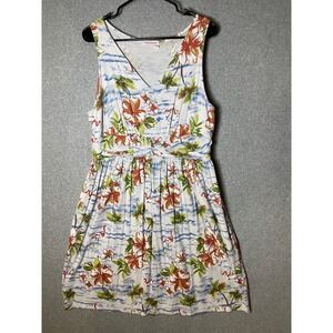 Fresh Produce A Line Dress‎ 1X Tropical Island Flamingo Pockets Summer Stretch